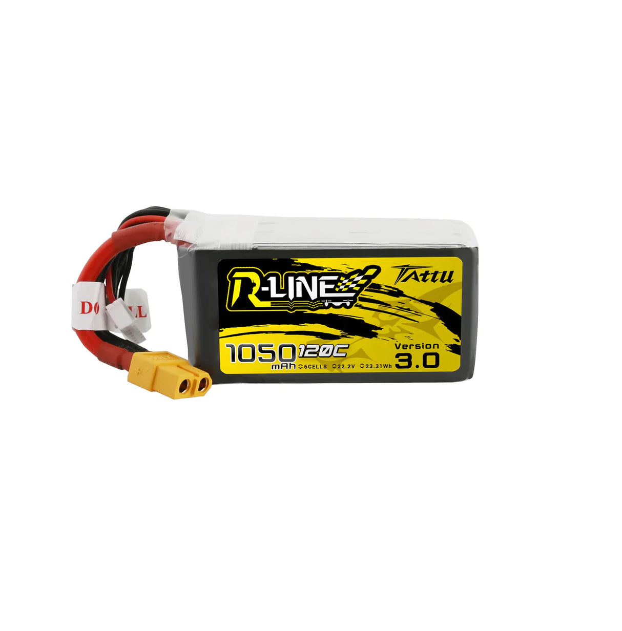 Tattu R-Line 1050mAh 120C 22.2V 6S1P Lipo Akku mit XT60 Stecker - LiPo24.de