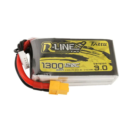 Tattu R-Line Version 3.0 1300mAh 14.8V 120C 4S1P Lipo Akku mit XT60 Stecker - LiPo24.de