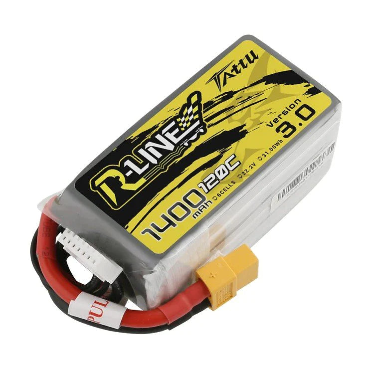 Tattu R-Line Version 3.0 1400mAh 22.2V 120C 6S1P Lipo Akku mit XT60 Stecker - LiPo24.de