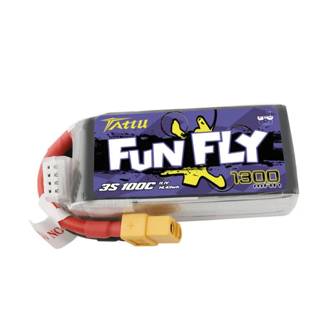 Tattu Funfly Serie 1300mAh 11.1V 100C 3S1P Lipo Akku mit XT60 Stecker - LiPo24.de