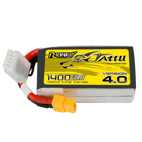 Tattu R-Line Version 4.0 1400mAh 14,8 V 130 C 4S1P Lipo-Akku XT60-Stecker - LiPo24.de