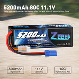 Zeee 3S Lipo Akku 5200 mAh 11,1 V 80 C mit EC5-Anschluss Hartschalenkoffer für RC-Car-Rennmodelle - LiPo24.de