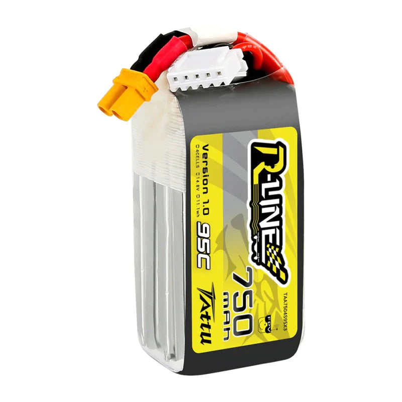 Tattu R-Line 750mAh 14.8V 4S1P 95C Lipo Akku - LiPo24.de