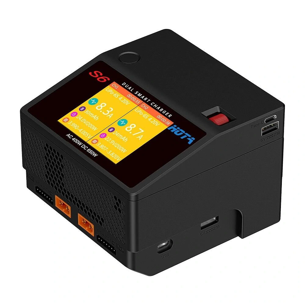 HOTA S6 AC 400W DC 325W*2 15A*2 Dual Channel LiPo 1-6S