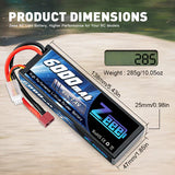 Zeee 2S Lipo Akku 6000 mAh 7,4 V 80 C Hartschalenkoffer mit Deans-Anschluss für RC-Autos im Maßstab 1:8 (2 Stück) - LiPo24.de