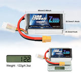 Zeee 3S Lipo Akku 1300mAh 11,1V 120C Graphen Akku mit XT60 Stecker für FPV RC Car RC Modelle (2 Pack) - LiPo24.de