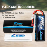 Zeee 2S Lipo Akku 5200mAh 7.4V 80C Hardcase Dean (2 St.)