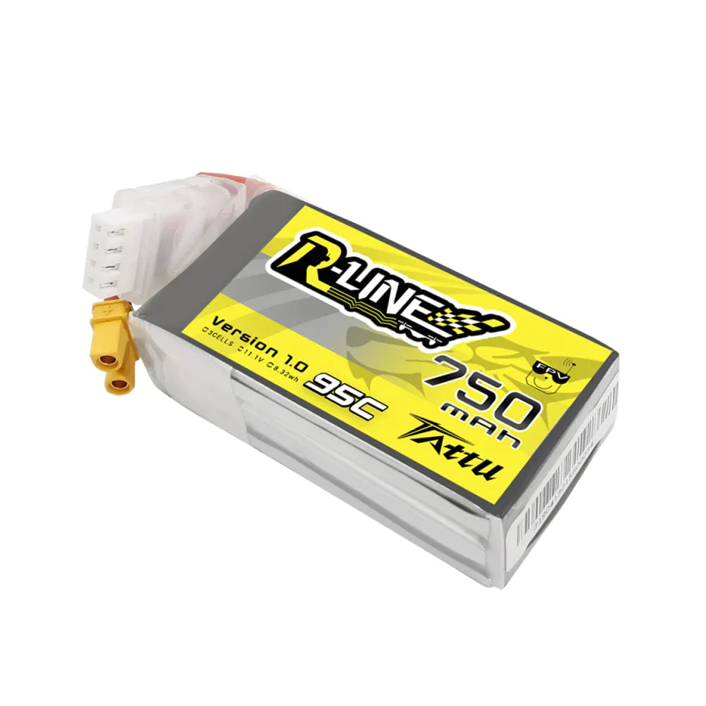 Tattu R-Line 750mAh 11.1V 3S1P 95C Lipo Akku mit XT30 Stecker - LiPo24.de