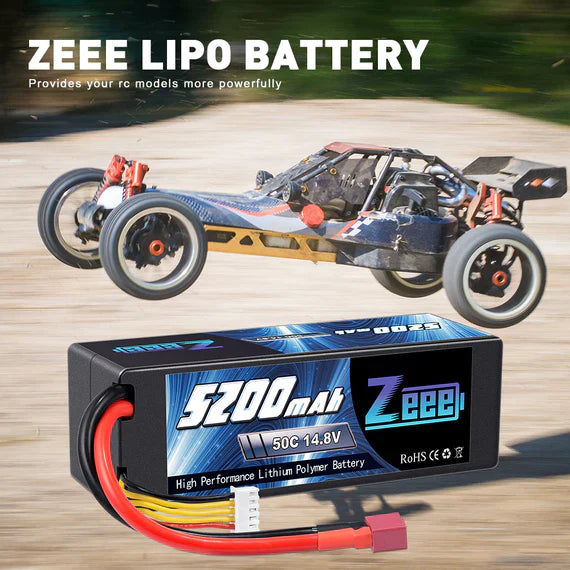 Zeee 4S Lipo Batterie 5200mAh 14,8V 50C Hard Case Deans Plug - LiPo24.de