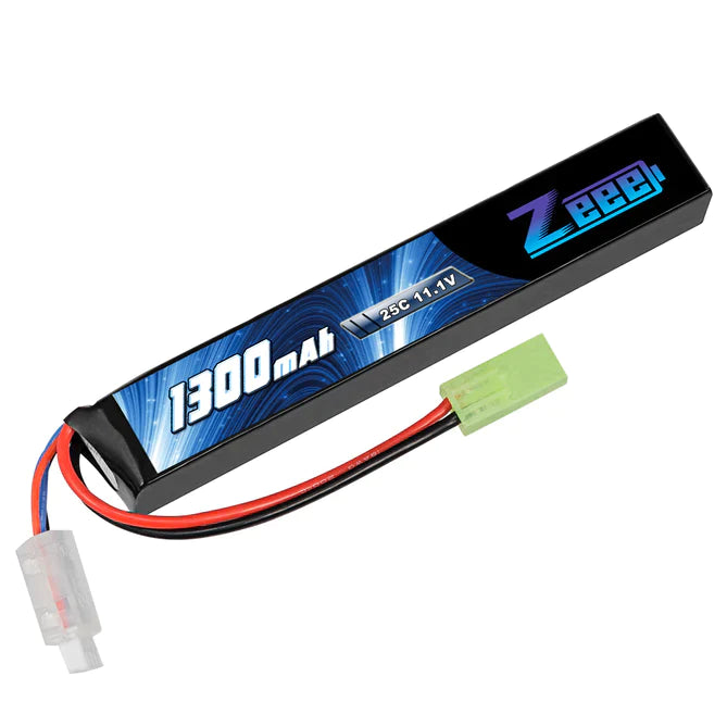 Zeee 3S Airsoft Lipo Akku 1300mAh 11,1V 25C 3S Akku Mini Tamiya Airsoft Guns Rifle - LiPo24.de