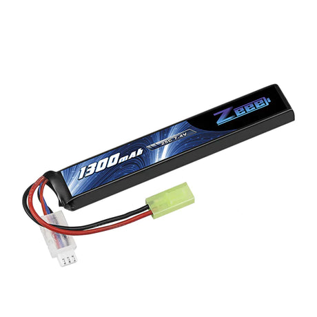 Zeee 2S Lipo Akku 1300mAh 7,4V 25C Airsoft Mini Tamiya Stecker - LiPo24.de