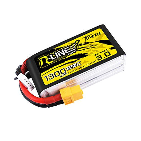 Tattu R-Line Version 3.0 1300mAh 14.8V 120C 4S1P Lipo Akku mit XT60 Stecker - LiPo24.de