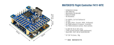 Matek Systems Flugsteuerung F411-WTE