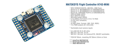 Matek Systems Flugsteuerung H743-MINI V3