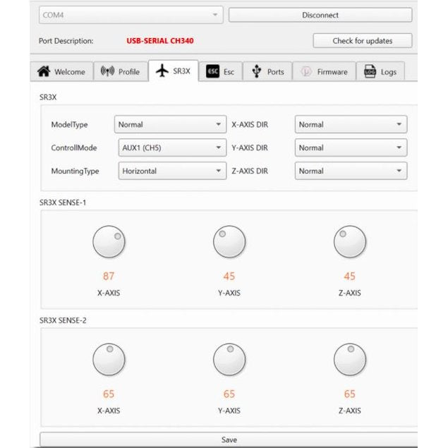 FM Micro RX A3R201G-F2 5CH 2x5A Telem SR3X - FrSky int. FW