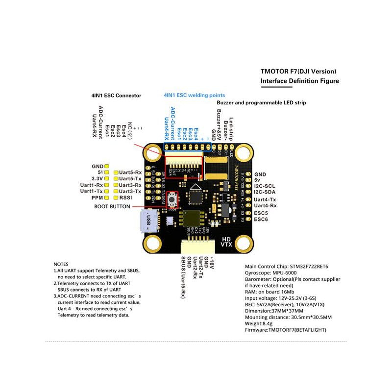 T Motor DJI F7 HD Flugsteuerung