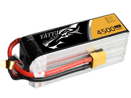 Tattu 4500mAh 22.2V 25C 6S1P Lipo Akku mit XT90 - LiPo24.de