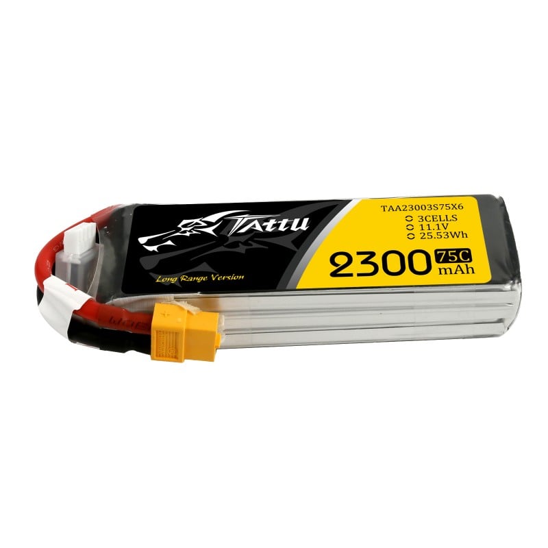 Tattu 2300mAh 11,1V 75C 3S1P Lipo Akkupack mit XT60 - LiPo24.de