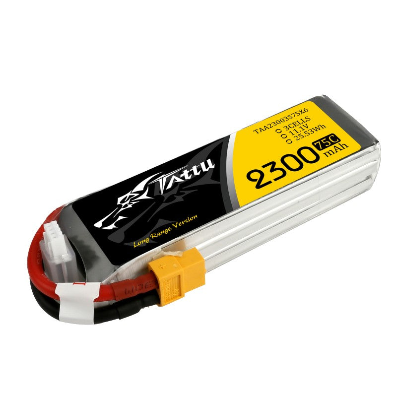 Tattu 2300mAh 11,1V 75C 3S1P Lipo Akkupack mit XT60 - LiPo24.de