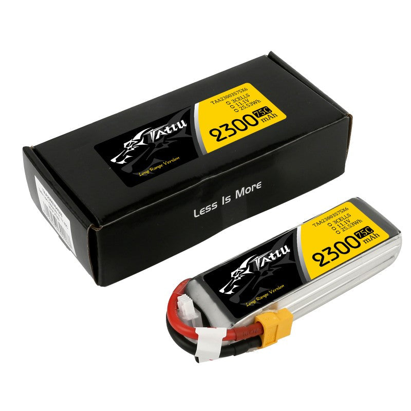 Tattu 2300mAh 11,1V 75C 3S1P Lipo Akkupack mit XT60 - LiPo24.de